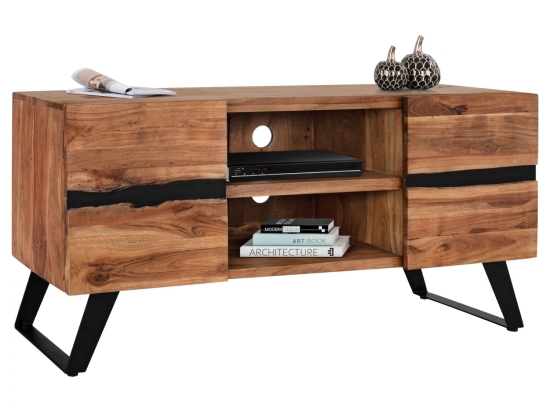 Έπιπλο Τηλεόρασης Alicia HM8174.11 Από Μασίφ Ξύλο Ακακίας 130x43x66cm Natural Ξύλο