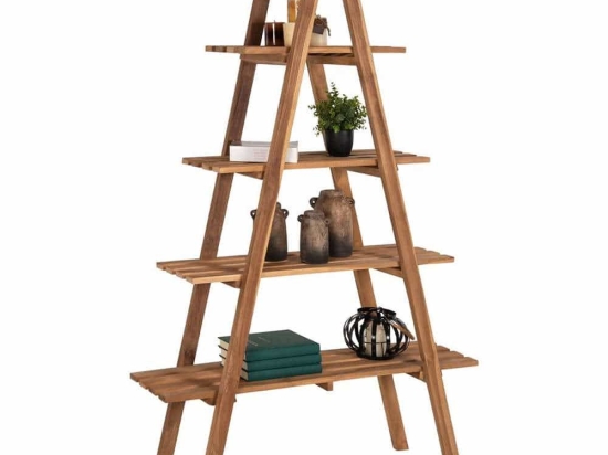 Βιβλιοθήκη Stam HM7895 120x33x180cm Teak Natural Ξύλο