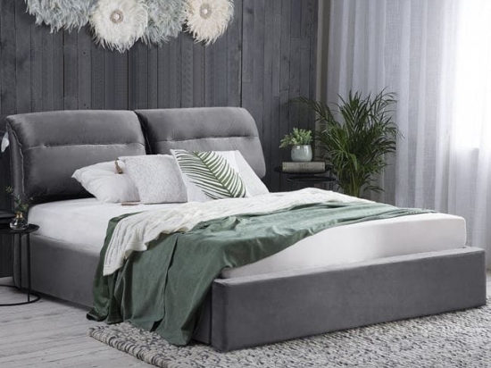 Κρεβάτι Kendra Grey Και Αποθηκευτικό Χώρο 160X200 HM565.01 Διπλό Βελούδο
