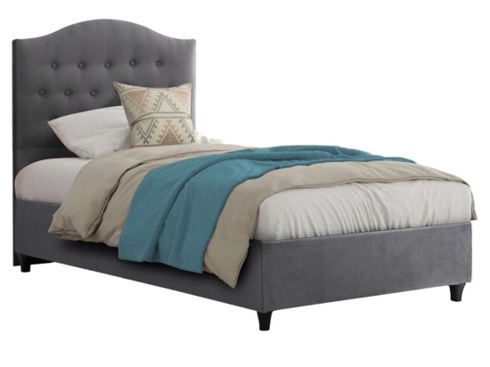 Κρεβάτι Malena HM651.10 Για Στρώμα 90x200cm Βελούδινο Grey Μονό Βελούδο