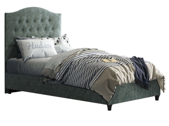 Κρεβάτι Malena HM651.27 Για Στρώμα 90x200cm Ύφασμα Nubuk Green Μονό Ύφασμα