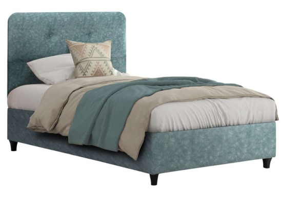 Κρεβάτι Dolores HM649.27 Για Στρώμα 90x200cm Light Green Μονό Ξύλο,Ύφασμα