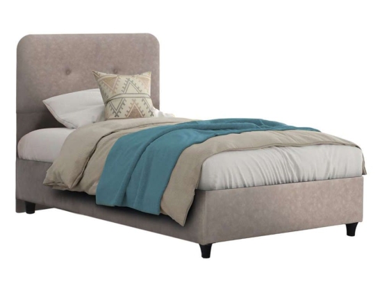 Κρεβάτι Dolores HM649.22 Για Στρώμα 90x200cm Beige Μονό Ξύλο,Ύφασμα