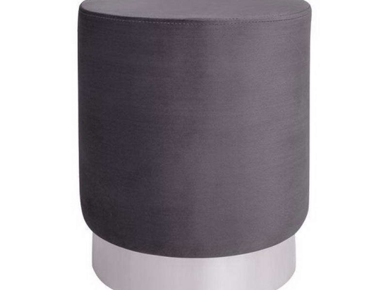 Σκαμπό Levy HM8408.01 Γκρι-Ασημί Φ35x43cm Ύφασμα
