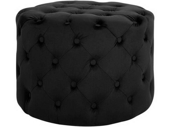Σκαμπό Kassie Chesterfield HM8406.04 Μαύρο Φ60x43cm Ύφασμα