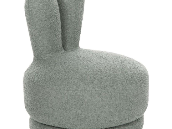 Σκαμπό Με Πλάτη Frivo HM9774.07 51x51x61cm Με Ύφασμα Teddy Mint Ύφασμα