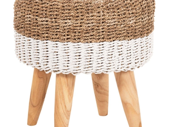 Σκαμπό Beam HM7827.01 Φ42x46cm Natural-White