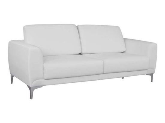 Καναπές Τριθέσιος Kenzie HM3121.32 White Pu Ξύλο,Ύφασμα