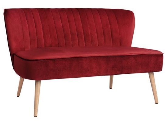 Καναπές 2Θέσιος Andy Red HM8401.06 128x70x77Υ εκ. Βελούδο