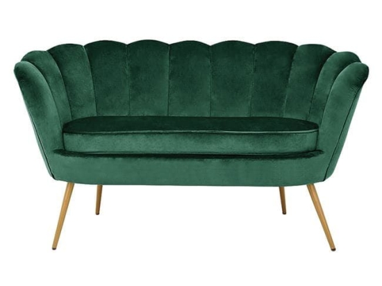Καναπές 2Θέσιος Coquille HM8627.03 Dark Green 130x77x83εκ. Βελούδο