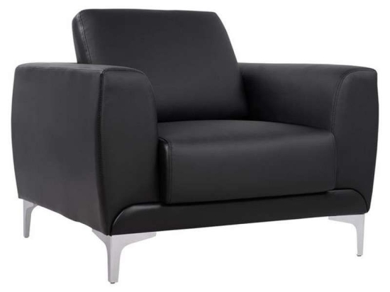 Πολυθρόνα Kenzie 89x81x81 HM3121.11 Black Μέταλλο,Τεχνόδερμα