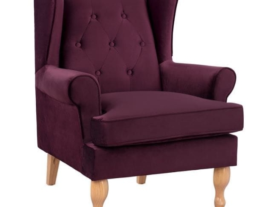 Πολυθρόνα Μπερζέρα Purple Brandon 81Χ83Χ101Υ εκ.HM3073.15 Βελούδο