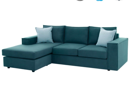 Καναπές Γωνία Monaco HM3257.05 Αναστρέψιμη 240x170x86cm Αλέκιαστο Ύφασμα Petrol Ύφασμα