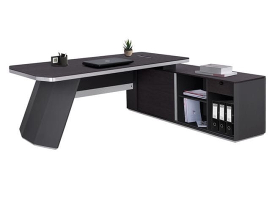 Γραφείο Επαγγελματικό Δεξιά Γωνία Grey & Wenge Rosewood HM2083R 220X180X76Υ εκ.