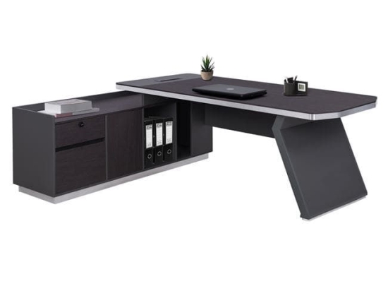 Γραφείο Επαγγελματικό Αριστερή Γωνία Grey & Wenge Rosewood HM2084L 220X180X76Υ εκ.