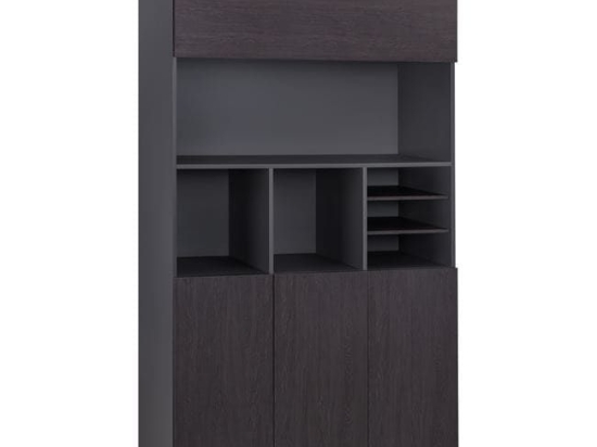 Βιβλιοθήκη Γραφείου Επαγγελματική Grey-Wenge Rosewood HM2088 120Χ40Χ200Υ εκ.
