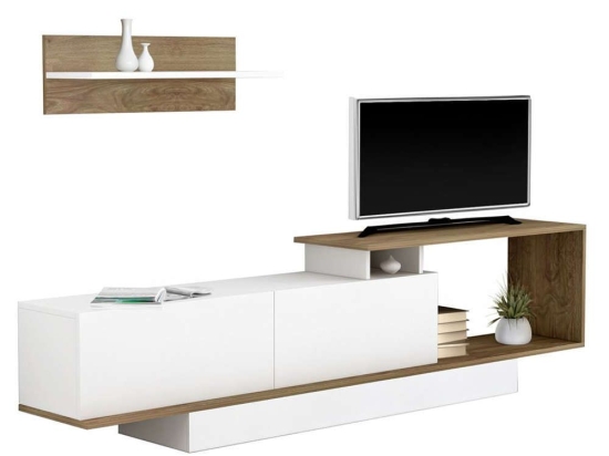 Σύνθετο Τηλεόρασης Garcelle HM8904.11 180x29,6x45cm Natural-White Μελαμίνη