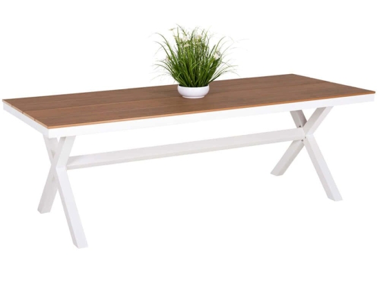 Τραπέζι Κήπου Tawnee HM6039.02 219,5x89,5x73cm White-Natural