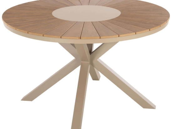 Τραπέζι Κήπου Moril HM6041.04 Φ120cm Champagne-Natural