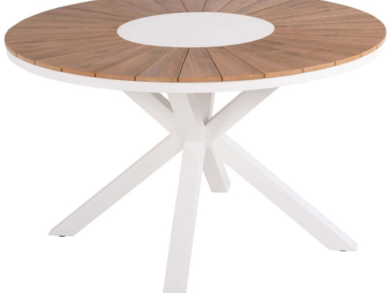 Τραπέζι Κήπου Moril HM6041.02 Φ120cm White-Natural