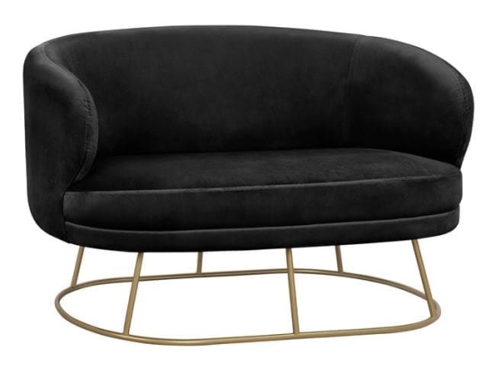Καναπές 2Θέσιος Arien Black HM8492.04 125Χ80Χ84Υ εκ. Βελούδο