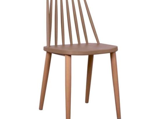 Καρέκλα Τραπεζαρίας HM8052.25 Vanessa Cappuccino 43x46,5x82Υ εκ. Σετ 4τμχ Μέταλλο,Πολυπροπυλένιο