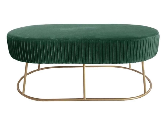 Σκαμπό-Παγκάκι Alinafe HM8635.03 118Χ66Χ42Y cm Forest Green-Gold Βελούδο, Μέταλλο