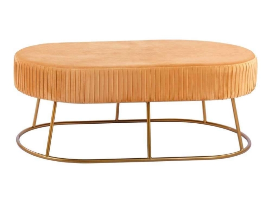 Σκαμπό-Παγκάκι Alinafe HM8635.09 118Χ64Χ40,5Y cm Gold Βελούδο, Μέταλλο