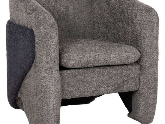 Πολυθρόνα Doper HM9590.01 68x72x76cm Με Μπουκλέ Ύφασμα Grey-Blue Ύφασμα