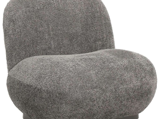Πολυθρόνα Beany HM9591.01 85x82x77cm Με Μπουκλέ Ύφασμα Grey Ύφασμα