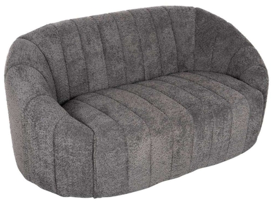 Καναπές Διθέσιος Moby HM9595.01 145x82x67cm Με Μπουκλέ Ύφασμα Grey Ύφασμα