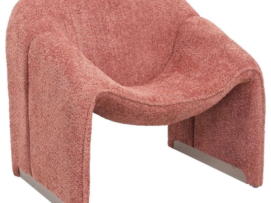 Πολυθρόνα Spiner HM9599.02 81x64x74cm Με Μπουκλέ Ύφασμα Pink Ύφασμα