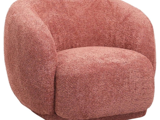 Πολυθρόνα Karpen HM9600.02 93x87x78cm Με Μπουκλέ Ύφασμα Pink Ύφασμα