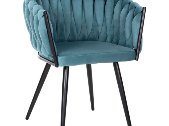 Πολυθρονάκι Luanda HM8741.05 62x54x79cm Με Μεταλλικά Πόδια & Βελούδο Turkuaz Βελούδο, Μέταλλο