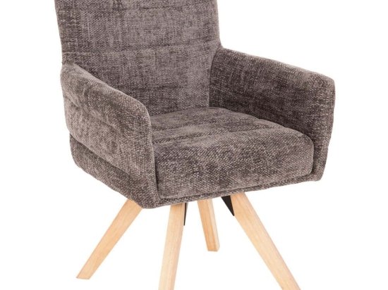 Πολυθρόνα Gazer HM9845.03 66x63x91cm Grey Rubberwood,Ύφασμα