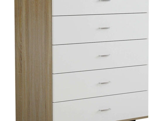 Συρταριέρα Με 5 Συρτάρια HM8995.04 80x40x100cm Sonoma-White