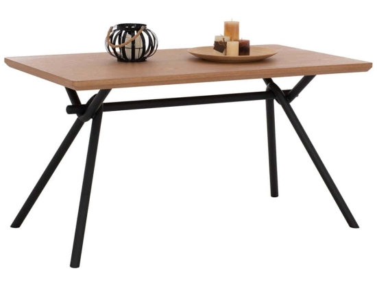 Τραπέζι Mandy HM9302.01 140x80x75cm Natural Mdf,Μέταλλο