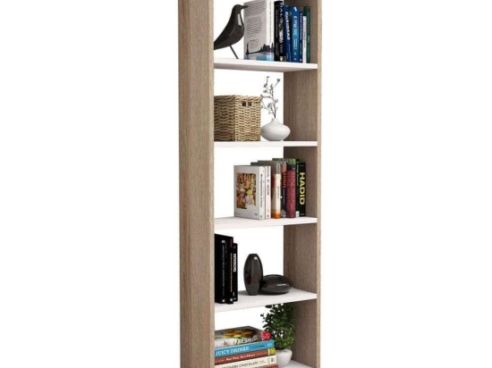 Βιβλιοθήκη HM9226.12 48,5x22x160cm Sonοma-White Μελαμίνη