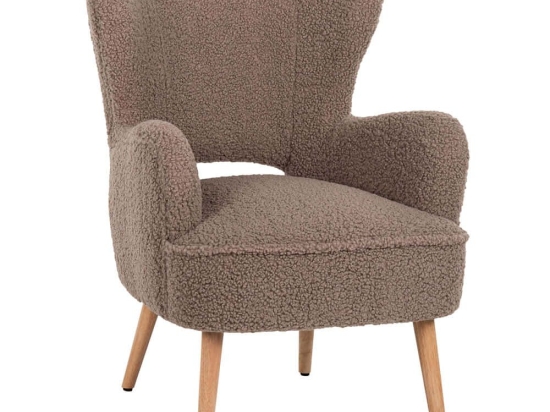 Πολυθρόνα - Μπερζέρα Mylie Μπουκλέ HM8394.25 67x75x93cm Light Brown