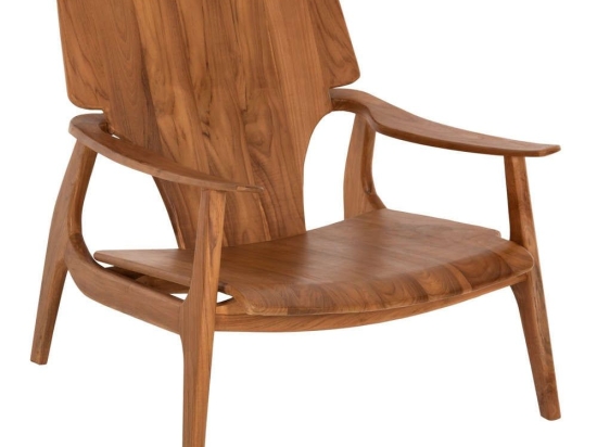 Πολυθρόνα HM9551 80x82x76cm Από Μασίφ Ξύλο Teak Natural Ξύλο