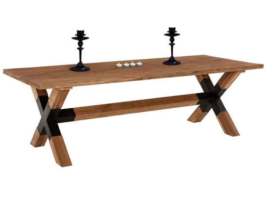 Τραπέζι Katte HM9557 250x100x78cm Natural Ξύλο,Μέταλλο