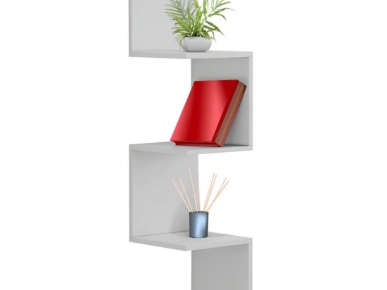 Ραφιέρα Γωνιακή Επιτοίχια Illusion HM8935.12 25x25x105,4cm White Μελαμίνη