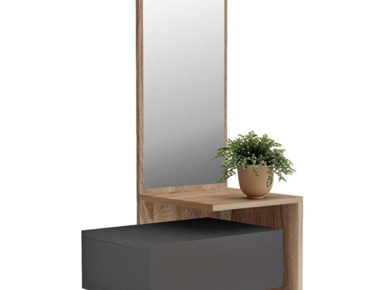 Έπιπλο Εισόδου Με Καθρέπτη Meara HM8984.11 49,1x31,3x90cm Sonoma-Grey Μελαμίνη