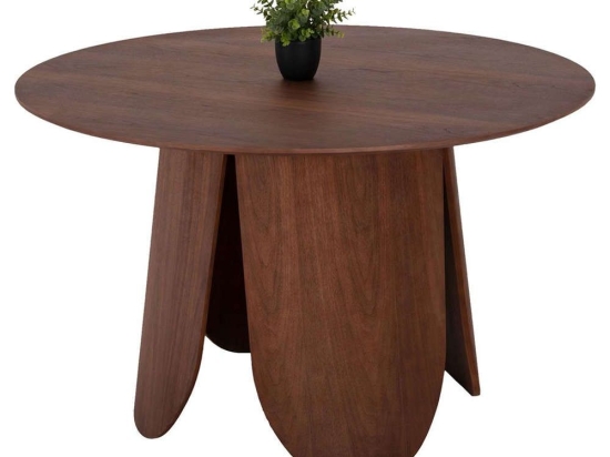 Τραπέζι Τραπεζαρίας Στρογγυλό Denty HM9612.02 Φ120x75cm Walnut Mdf