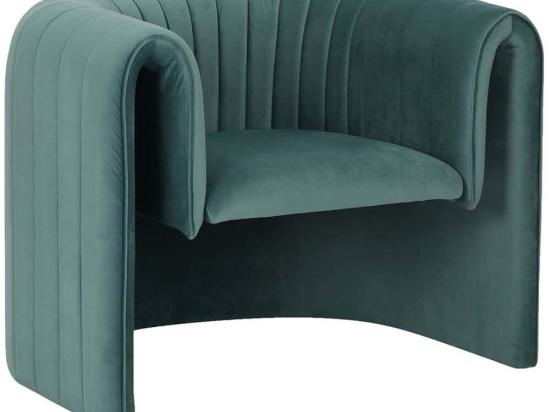 Πολυθρόνα Riker HM9682.06 92x74x69cm Μεταλλικός Σκελετός Με Ύφασμα Βελούδο Mint