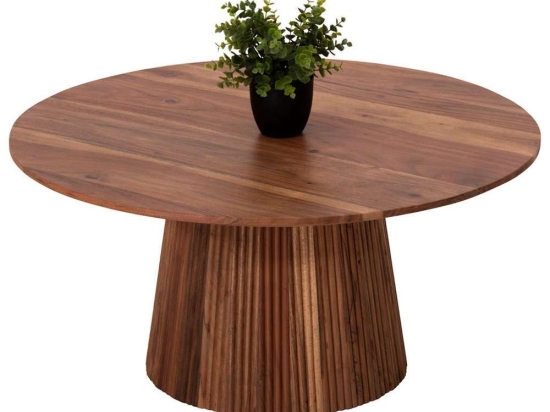 Τραπέζι Σαλονιού Στρογγυλό Groot HM9697 Φ80x48cm Από Μασίφ Ξύλο Ακακία Natural Ξύλο