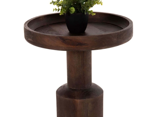 Τραπεζάκι Βοηθητικό Cramm HM9700 Φ45x47cm Dark Brown
