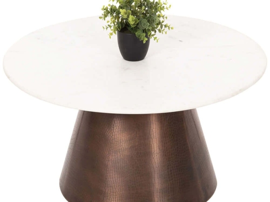 Τραπέζι Σαλονιού Foden HM9721 Φ77x40cm Marble White