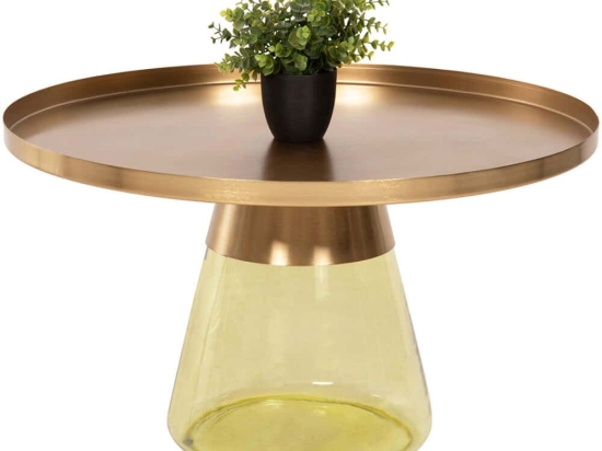 Τραπέζι Σαλονιού Scal HM9724 Φ76x43,5cm Green-Gold