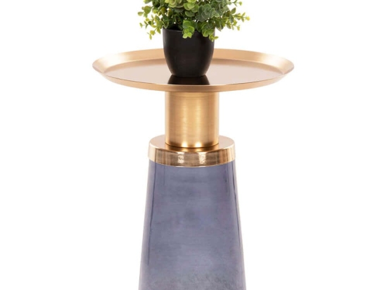 Τραπεζάκι Βοηθητικό Ballin HM9725 Φ37,5x49,5cm Blue-Gold